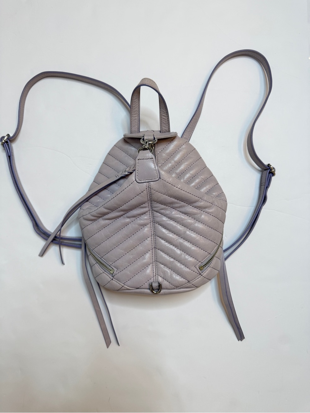Kate spade Quilted Chevron Leather mini Backpack - lilac